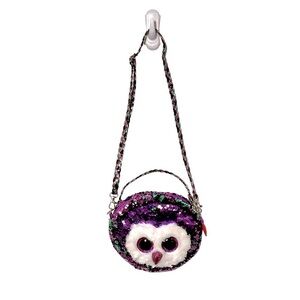 TY Flippy Sequin Moonlight the Owl Purse Purple/Aqua